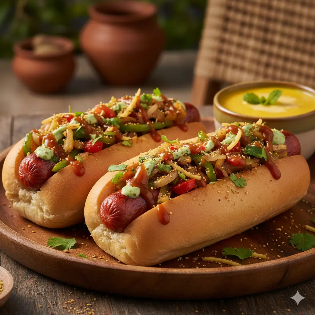 Indian Hot Dogs at Manohar Vegetarian Bakery in Edmonton